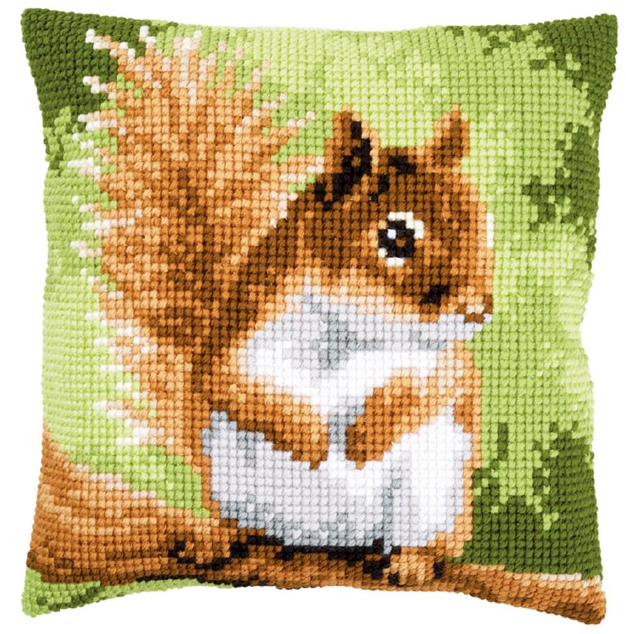 PN-0157491 Набор для вышивания крестом (подушка) Vervaco Squirrel "Белка". Catalog. Kits