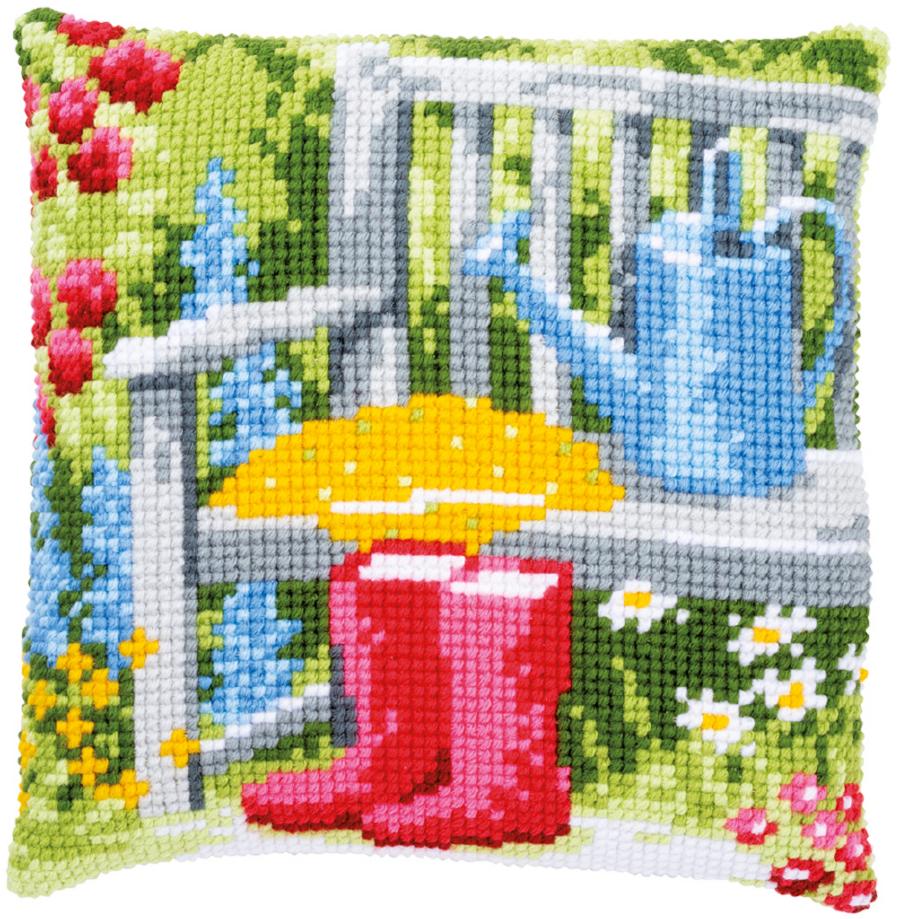 PN-0162218 Набор для вышивания крестом (подушка) Vervaco My garden "Мой сад". Catalog. Kits