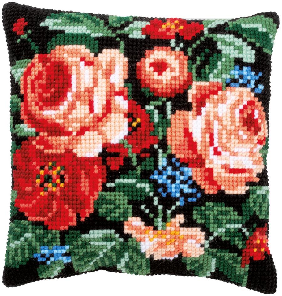 PN-0182791 Набор для вышивания крестом (подушка) Vervaco Roses "Розы". Catalog. Kits