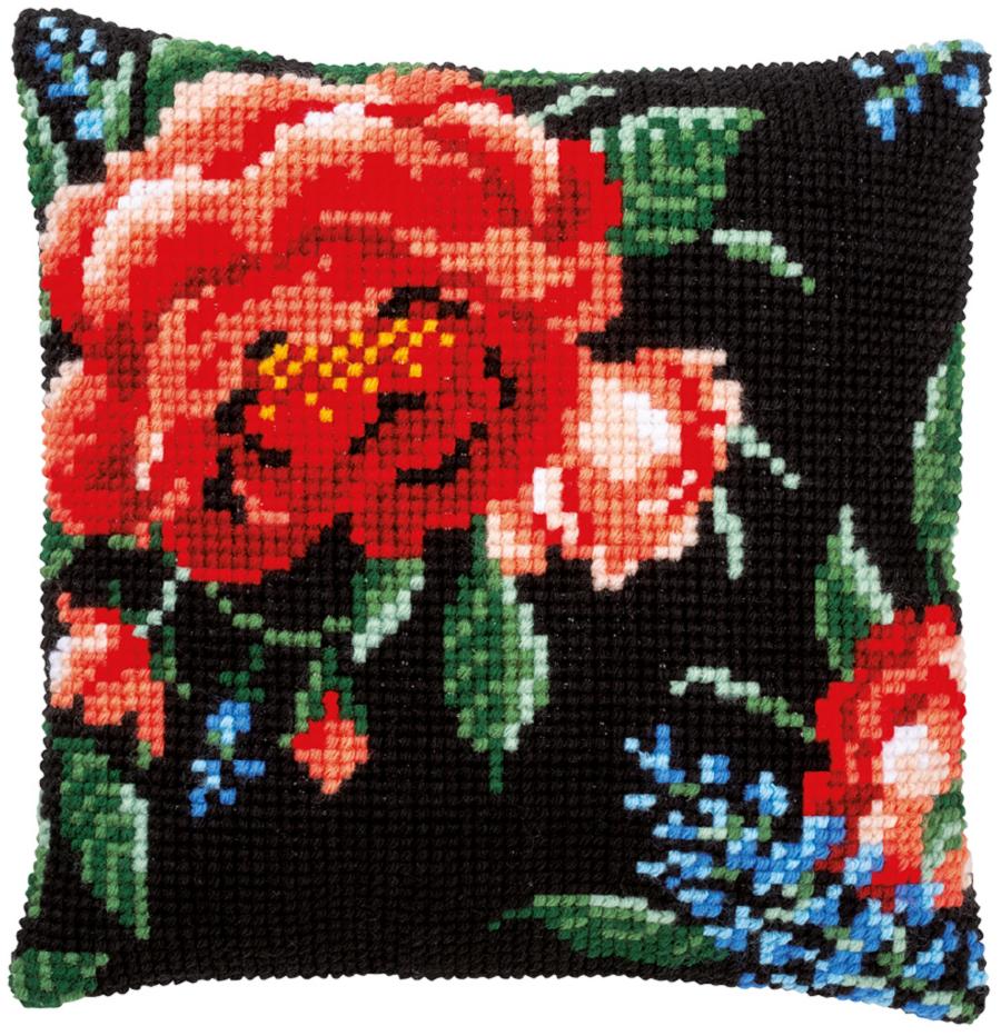 PN-0183605 Набор для вышивания крестом (подушка) Vervaco Rose "Розы". Catalog. Kits