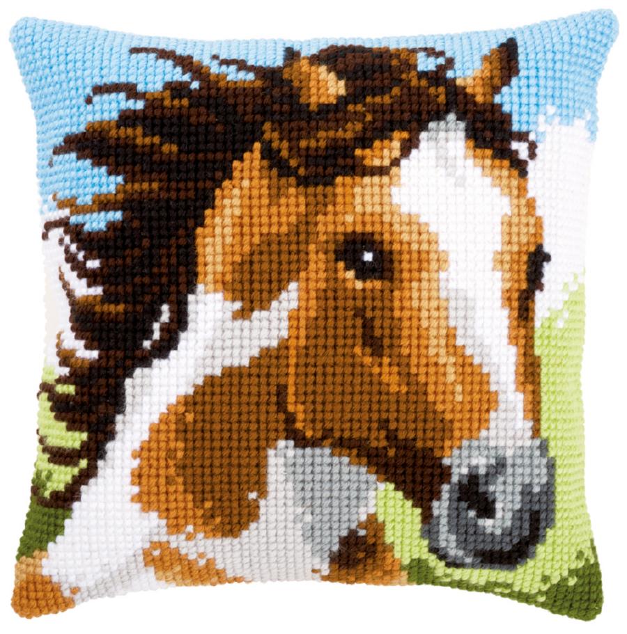 PN-0151037 Набор для вышивания крестом (подушка) Vervaco Fiery stallion "Огненный жеребец". Catalog. Kits