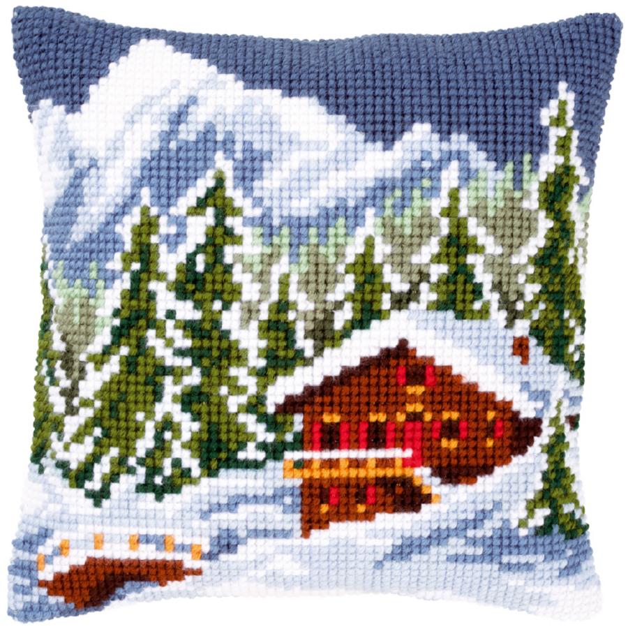 PN-0146240 Набор для вышивания крестом (подушка) Vervaco Snow landscape "Снежный пейзаж". Catalog. Kits