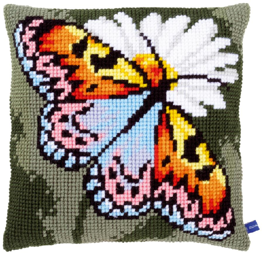 PN-0155050 Набор для вышивания крестом (подушка) Vervaco Butterfly "Бабочка". Catalog. Kits