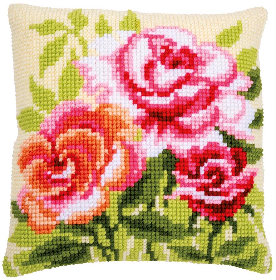 PN-0166936 Набор для вышивания крестом (подушка) Vervaco Roses "Розы". Catalog. Kits