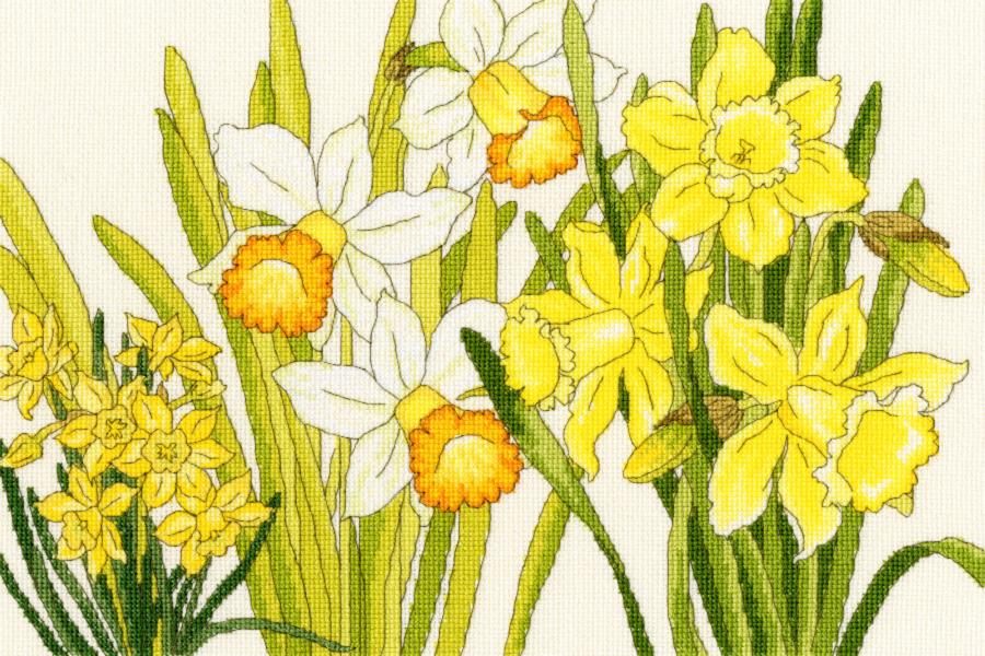 XBD10 Набор для вышивания крестом Daffodil Blooms "Нарцисс цветет" Bothy Threads. Catalog. Kits
