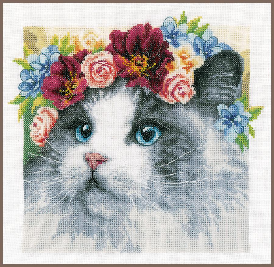 PN-0191866 Набор для вышивки крестом LanArte Flower crown Ragdoll "Цветочная корона Регдолл". Catalog. Kits