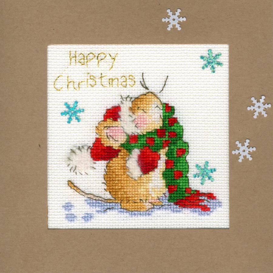 XMAS18 Набор для вышивания крестом (рождественская открытка) Counting Snowflakes " Подсчет снежинок" Bothy Threads. Catalog. Kits