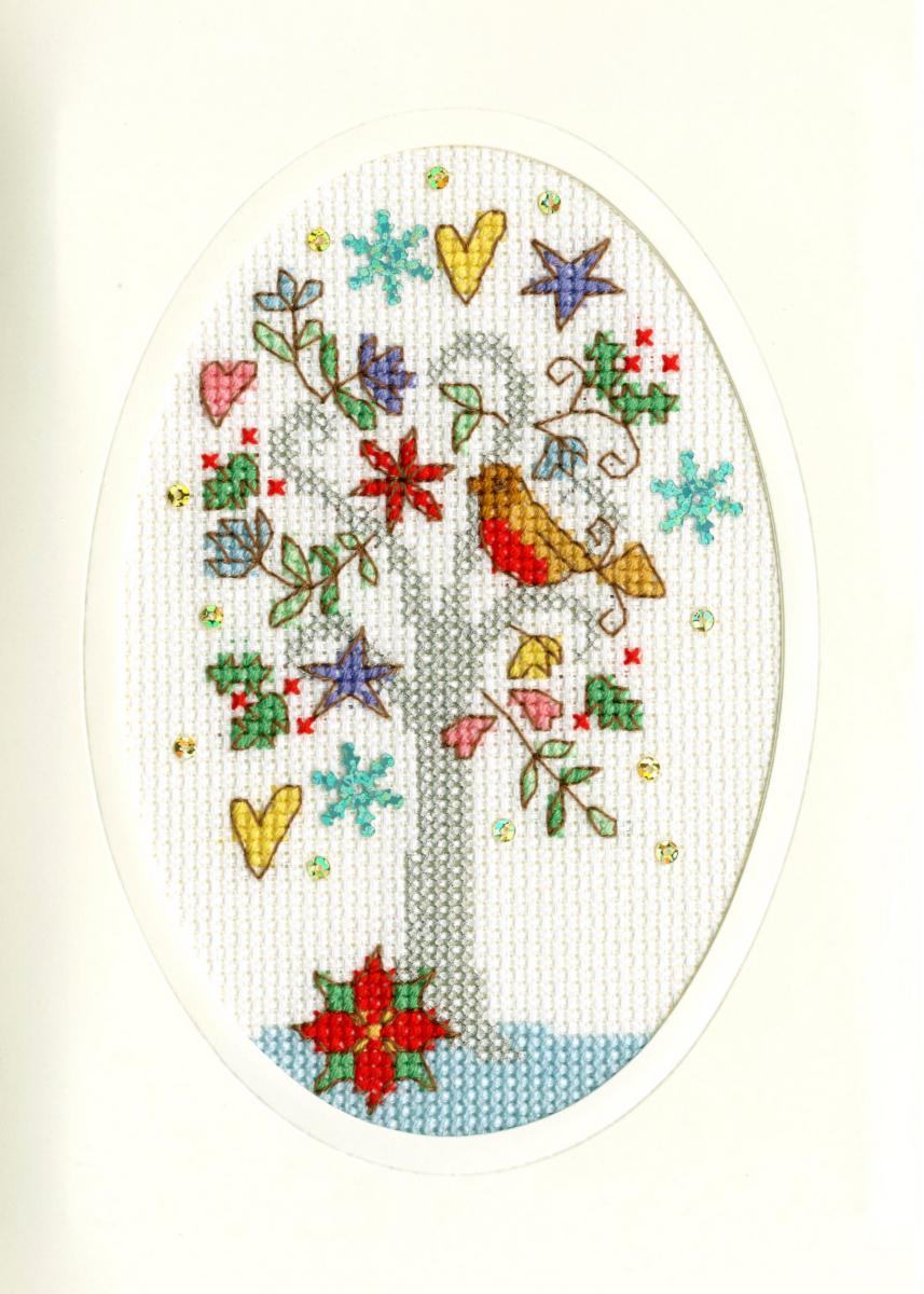 XMAS22 Набор для вышивания крестом (рождественская открытка) Winter Wishes "Зимові побажання" Bothy Threads. Catalog. Kits