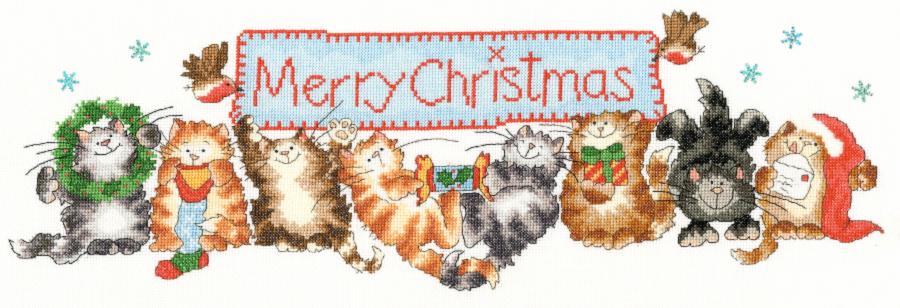 XMS30 Набор для вышивания крестом Merry Catmas "Веселые кошки" Bothy Threads. Catalog. Kits