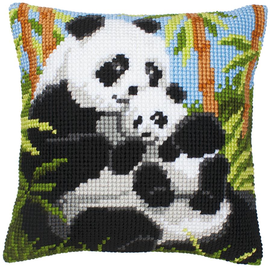 PN-0008513 Набор для вышивания крестом (подушка) Vervaco "Семья панда". Catalog. Kits