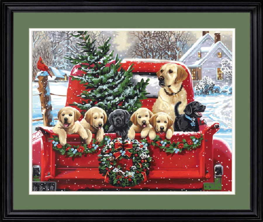 73-91773 Набір для малювання фарбами за номерами Holiday Puppy Truck . Catalog. Kits