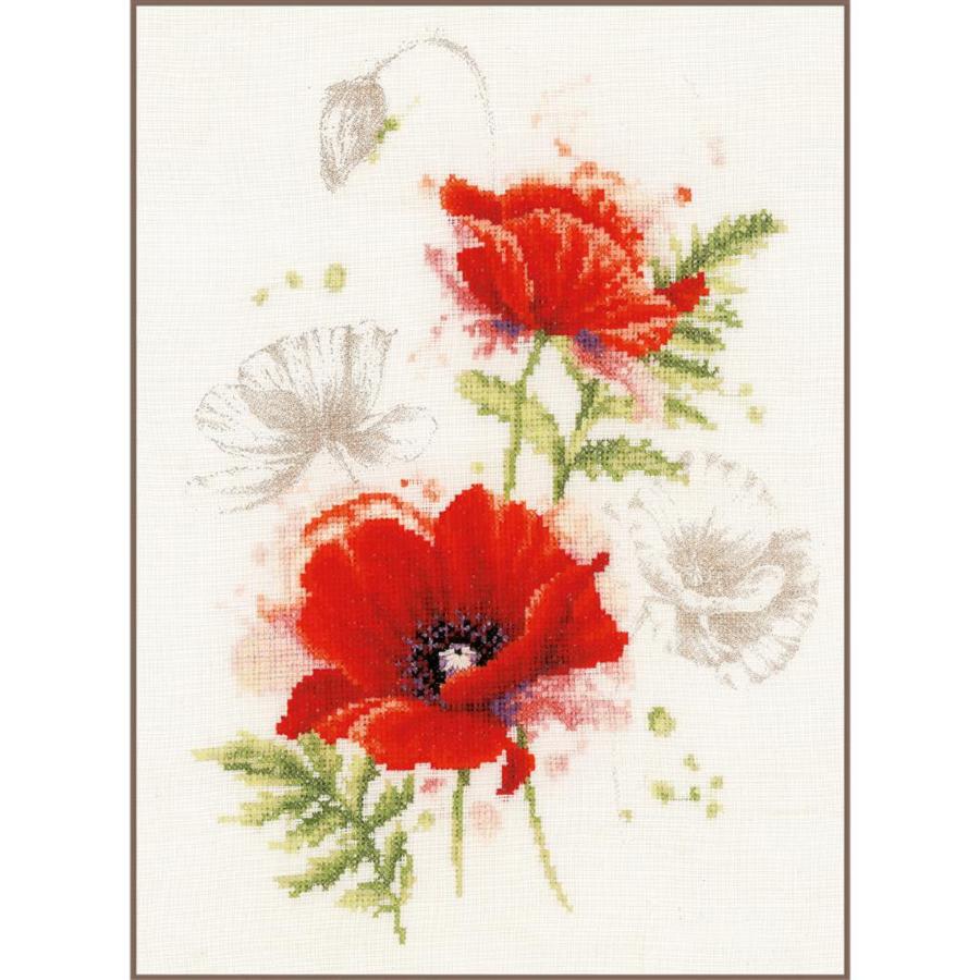 PN-0196178 Набір для вишивки хрестом LanArte Poppies Маки. Catalog. Kits