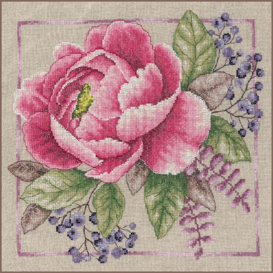 PN-0199792 Набір для вишивки хрестом LanArte Дім і сад, квітучі рум'яна. Catalog. Kits