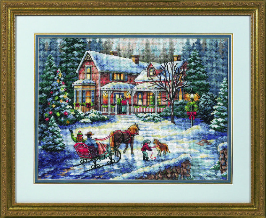 08733 Набір для вишивання хрестом Додому на свята Coming Home for the Holiday,41*30см,DIMENSIONS. Catalog. Kits