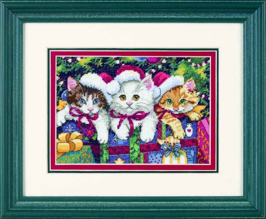 08750 Набір для вишивання хрестом Meowy Christmas Котяче Різдво,18*13см,DIMENSIONS. Catalog. Kits